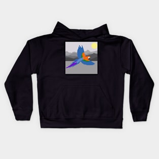 Parrot flying Kids Hoodie